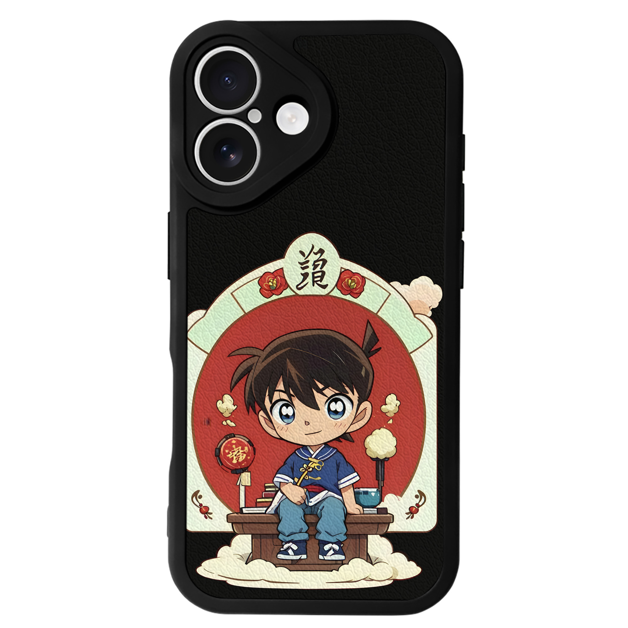 （画像用） 名探偵コナン 江戸川 コナン Detective Conan Conan Edogawa 【iPhone 16シリーズ対応】シリコンスマホケース（レザー調） 材質：シリコン